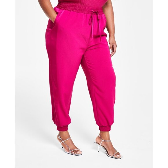 Nina Parker Trendy Plus Size 2X Wide-Leg Joggers Pink MSRP $89 - Picture 2 of 4